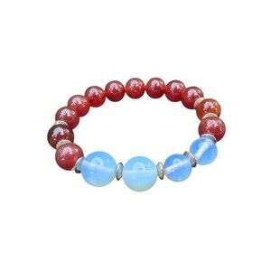 Agate & Moonstone Stretch Bracelet